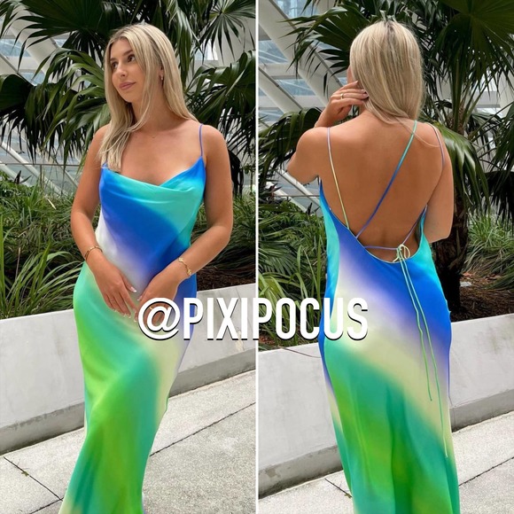 ZARA TIE DYE SATIN SLIP DRESS - Picture 2 of 12